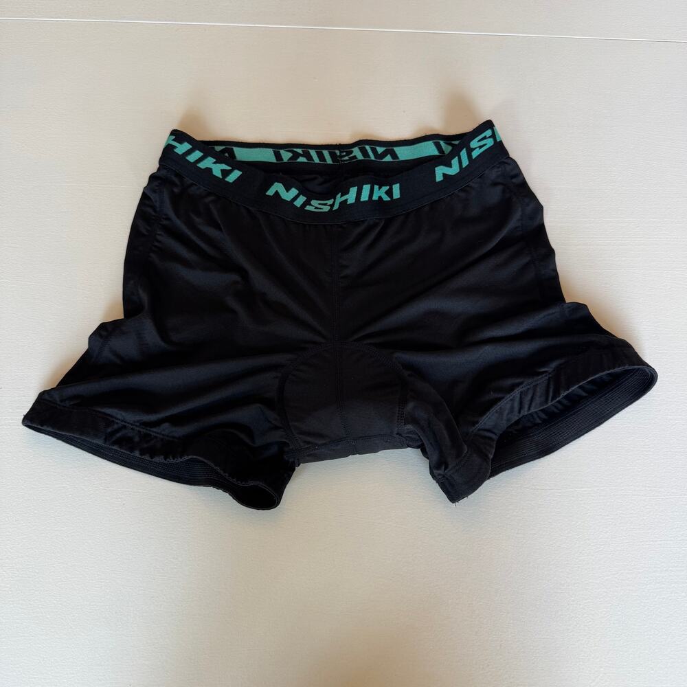 Nishiki Men's Black Biker Shorts Padding Cycling Compression Gripper Large